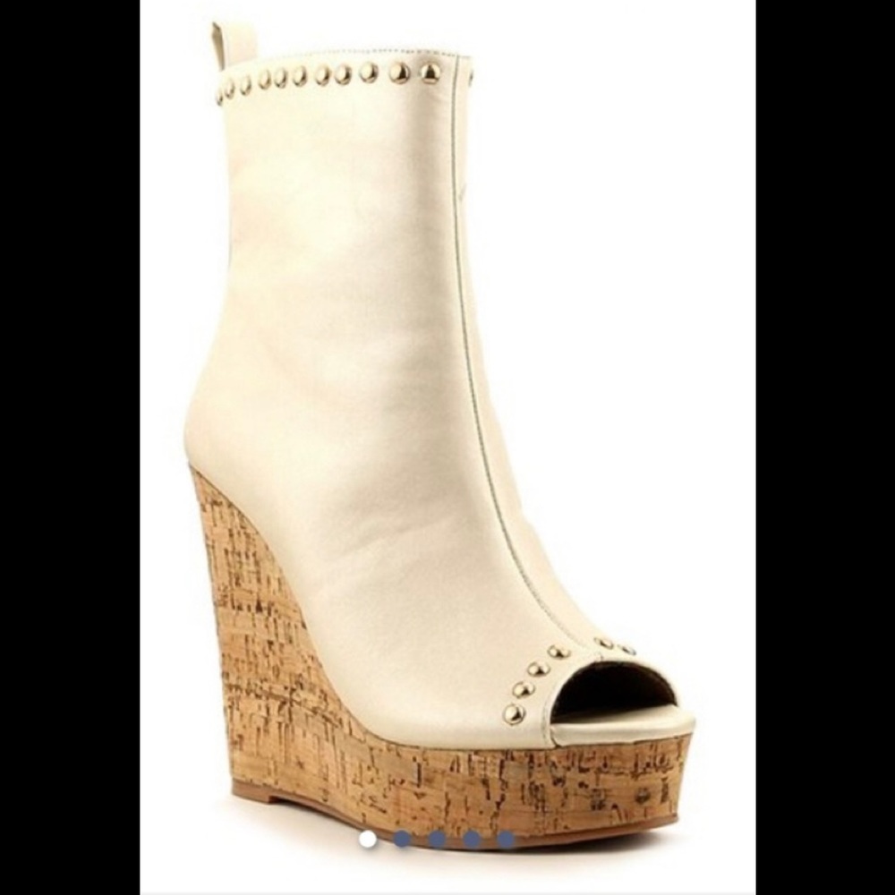 SOLD Nude Mabel Wedge Bootie Size 6 (Runs large- fits like a 7)